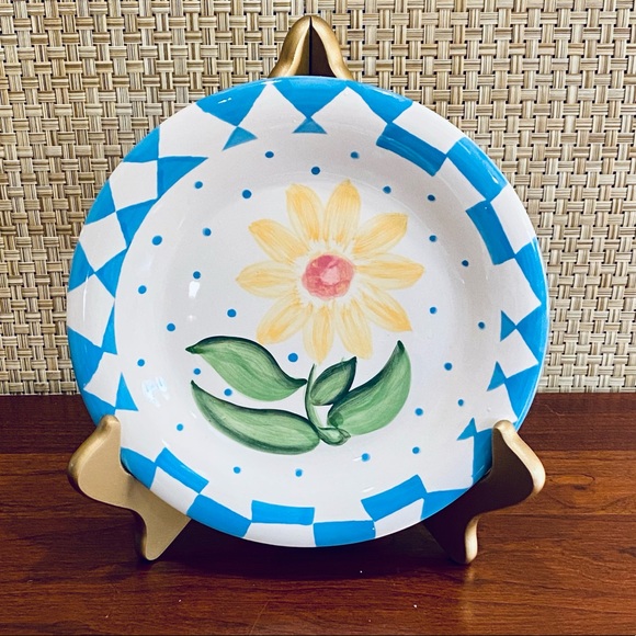 🌟HP🌟VTG 1990-2000 Set of 4 Folk Art Floral Dessert/Salad Plates - Picture 2 of 10